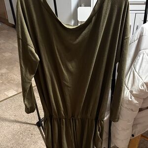 Elegant Olive Green Dress